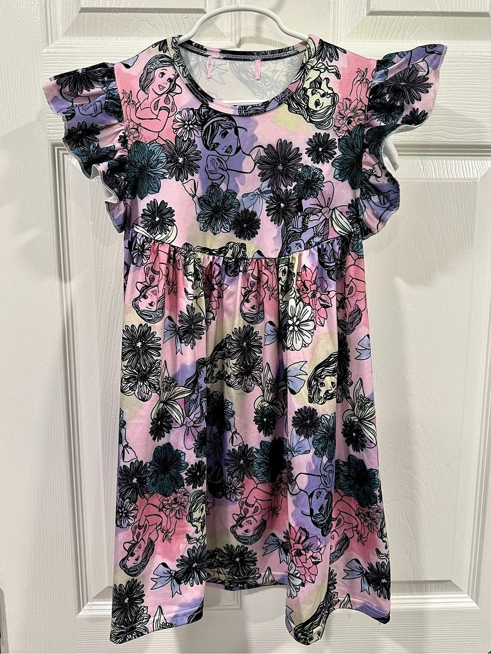 Disney Girls Floral Dress in Pink & Purple Size 6-7T